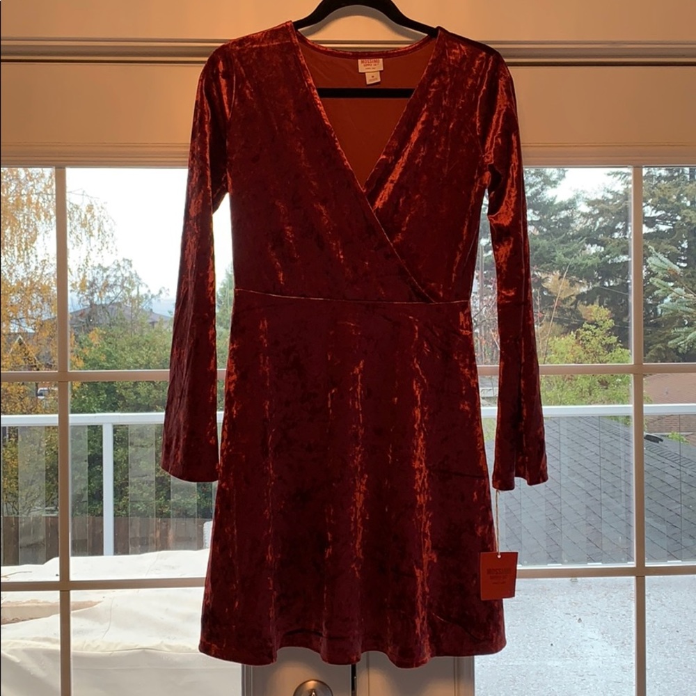 Burgundy velvet dress